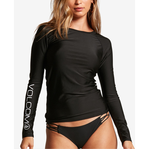 Volcom Juniors' Long Sleeve Rash Guard Cover Up Black Size XL - Picture 1 of 1